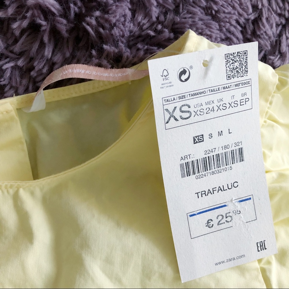 Zara Yellow Ruffle Crop Top - Picture 8 of 8